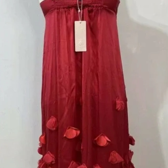 Rebecca Minkoff Strawberry Red Silk Blend Runway Petal Slip on Dress Siz… - Picture 7 of 12